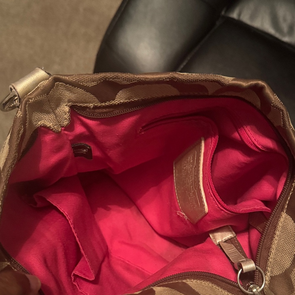 Coach Signature Crossbody Bag in Brown and Tan - Picture 4 of 6